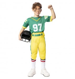 Costume da Giocatore di football americano verde per bambino