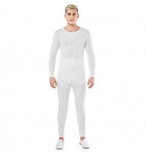 Costume da Body bianco 2 pezzi per uomo