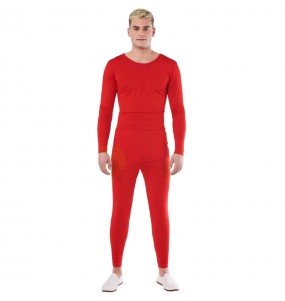 Costume da Body rosso 2 pezzi per uomo