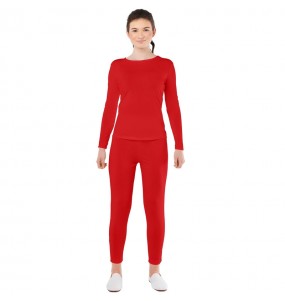 Costume da Body rosso 2 pezzi per donna