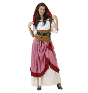 Costume da Locandiere medievale rosso per donna