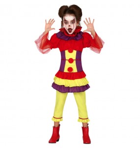 Vestito Pagliaccia Assassina Pennywise bambine per una festa ad Halloween