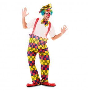 Travestimento Clown con bretelle adulti per una serata in maschera