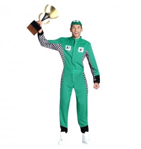 Costume da Pilota di Formula 1 verde per uomo