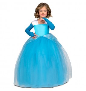 Costume da principessa in tutù blu per bambina