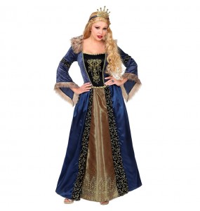 Costume da Regina medievale blu per donna