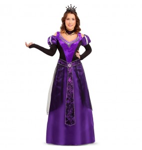 Costume da Regina medievale viola per donna