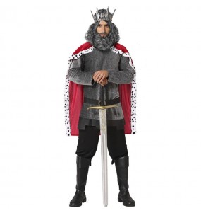 Costume da Re medievale grigio per uomo