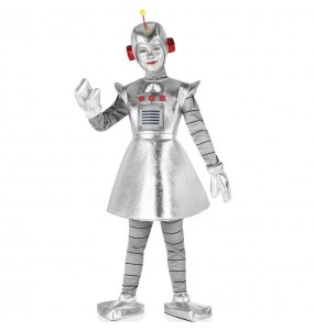 Costume da Robot d'argento per bambina