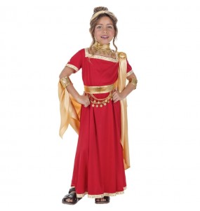 Costume da Romana rosso e dorata per bambina