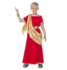 Costume da Romano rosso e dorato per bambino