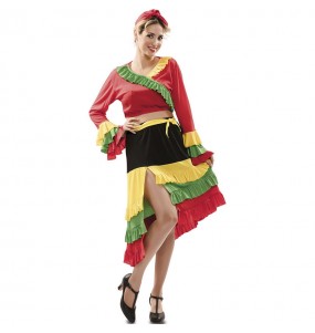 Costume da Rumba multicolore per donna