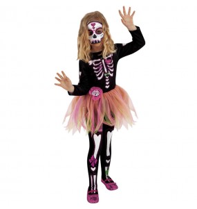 Vestito Skelita tutù bambine per una festa ad Halloween