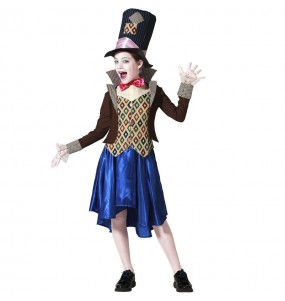 Costume da Cappelliera da fiaba di Alice per bambina
