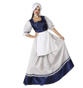 Costume da Taverniera medievale blu per donna