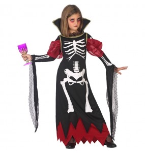 Vestito Vampira scheletro bambine per una festa ad Halloween