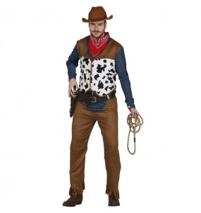 Costume da Cowboy con stampa di mucca per uomo
