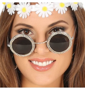 I più divertenti Occhiali Hippie con Diamanti per feste in maschera