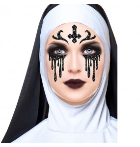 Glitter per il viso di Devil Nun per completare il costume di paura