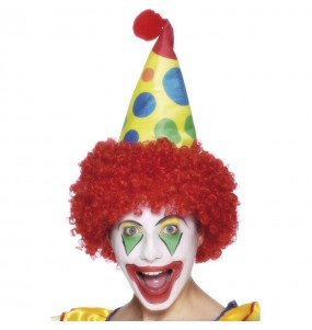 Cappello da clown con parrucca per completare il costume