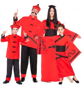 Costumi Cinese Drago Rosso per gruppi e famiglie