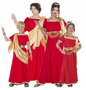 Costumi Romani in rosso e oro per gruppi e famiglie