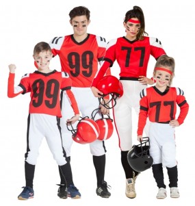 Costumi Giocatori Football Americano Rossi per gruppi e famiglie