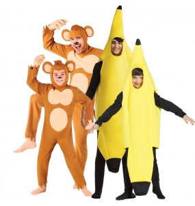 Costumi Scimmie e banane per gruppi e famiglie