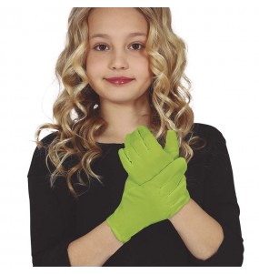 Guanti per bambini verde lime per completare il costume