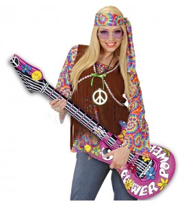 Chitarra gonfiabile Hippie per completare il costume