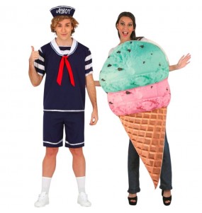 Costumi di coppia Venditore de Gelato e gelato