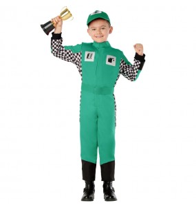 Costume da Pilota di Formula 1 verde per bambino