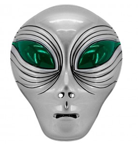 Maschera da alieno in plastica argentata per completare il costume
