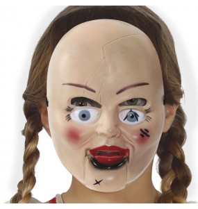 Maschera Annabelle in PVC per bambini per completare il costume di paura