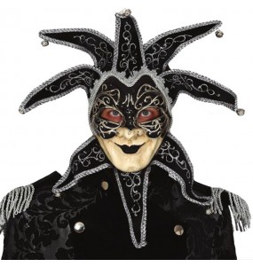 Maschera di Carnevale veneziana nera per completare il costume