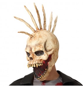 Maschera scheletro mohicano in lattice per completare il costume di paura