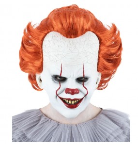 Maschera da clown IT con capelli per completare il costume di paura