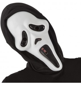 Maschera Scream con cappuccio per poter completare il tuo costume Halloween e Carnevale