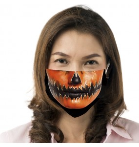 Mascherina Zucca Halloween di protezione per adulti