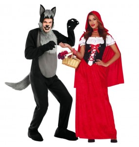 Costumi di coppia Cappuccetto Rosso e il lupo cattivo