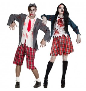 L'originale e divertente coppia di Scolari zombie per travestirsi con il proprio compagno