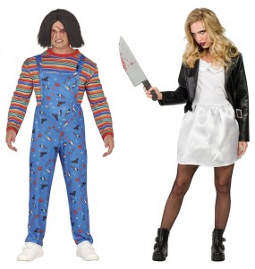 Costumi di coppia bambole diaboliche di Chucky e Tiffany