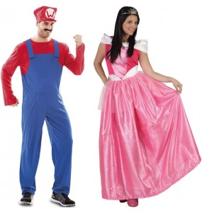 Costumi di coppia Super Mario e Principessa Peach