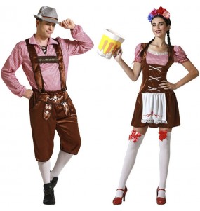 Costumi di coppia Tirolesi Oktoberfest marroni