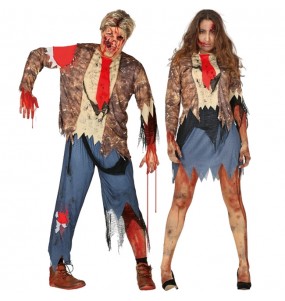 Travestimenti coppia zombi maledetti divertenti per travestirti con il tuo partner