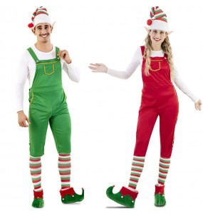 Costumi di coppia Elfi assistenti di Babbo Natale