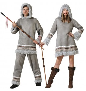 Costumi di coppia Eschimesi dell'Alaska