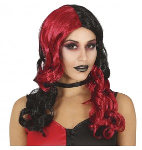 Parrucca rossa e nera di Harley Quinn