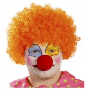 Parrucca arancione da clown per completare il costume