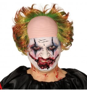 La più divertente Parrucca clown assassino con testa calva per feste in maschera
